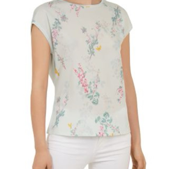 Ted Baker Tops - Ted Baker London Benlita Sorbet Tee Pale Green Floral Womens Size XL
